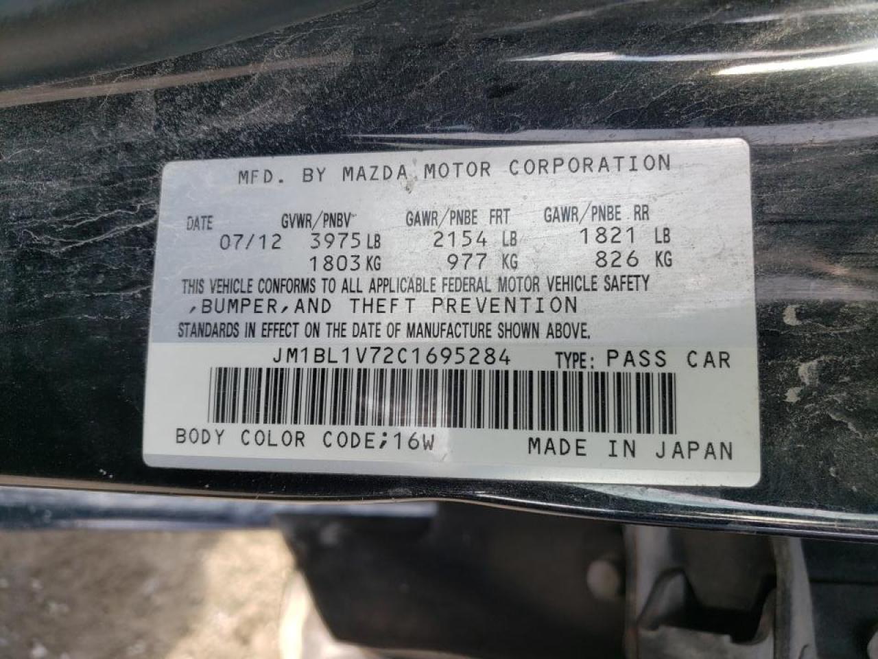 Photo 10 from auction – 2012 MAZDA 3 I with VIN JM1BL1V72C1695284