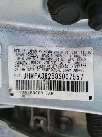 Photo 10 from auction – 2008 HONDA CIVIC HYBR with VIN JHMFA36258S007557