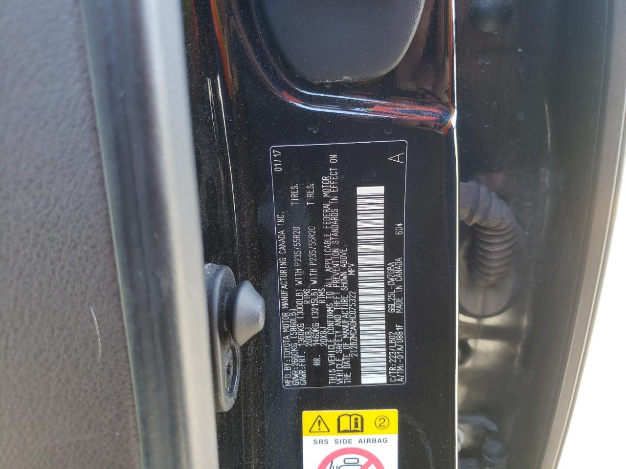Photo 10 from auction – 2017 LEXUS RX 350 BAS with VIN 2T2BZMCA0HC075322
