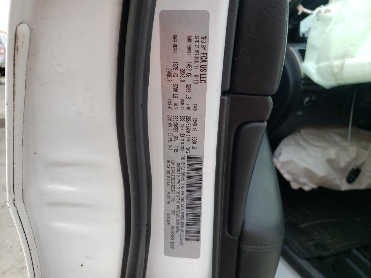 Photo 10 from auction – 2018 JEEP GRAND CHER with VIN 1C4RJECG3JC455371