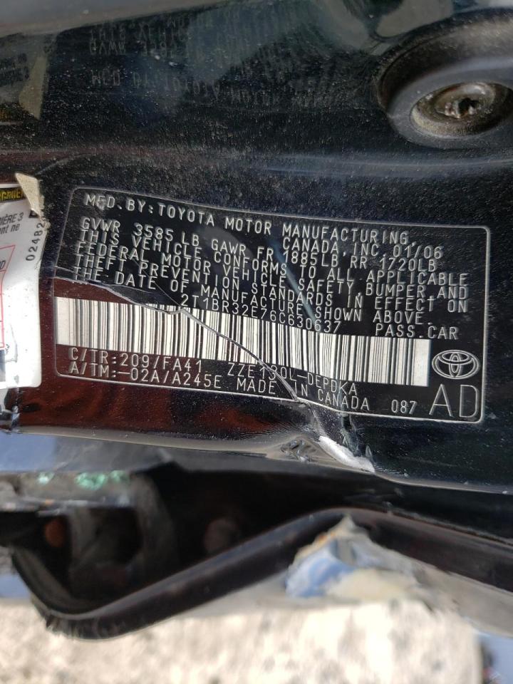 صورة رقم 10 من المزاد - 2006 TOYOTA COROLLA CE مع VIN 2T1BR32E76C630637
