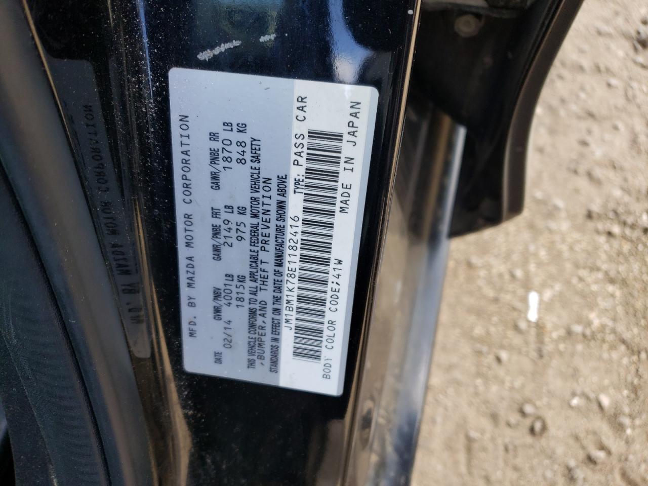 Photo 10 from auction – 2014 MAZDA 3 HATCHBAC with VIN JM1BM1K78E1182416