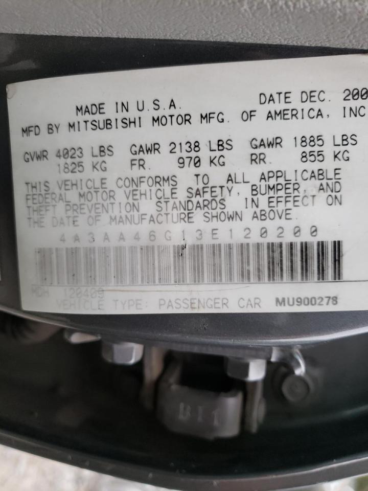 Photo 10 from auction – 2003 MITSUBISHI GALANT ES with VIN 4A3AA46G13E120200