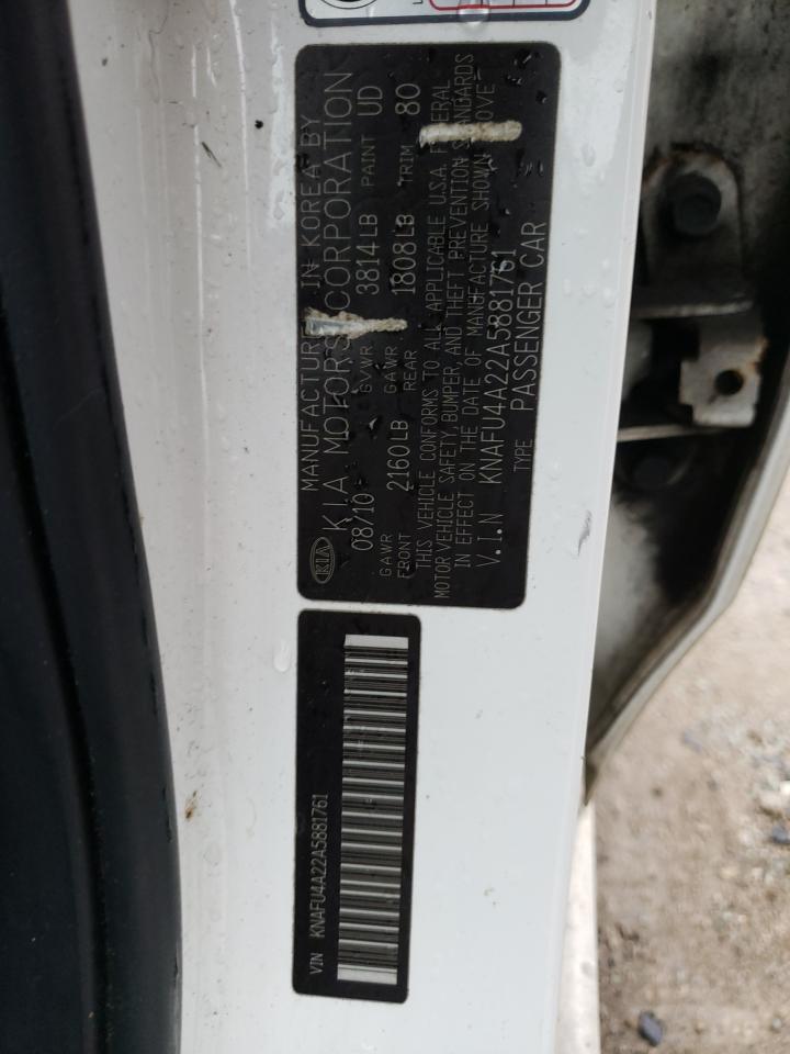 Photo 10 from auction – 2010 KIA FORTE EX with VIN KNAFU4A22A5881761