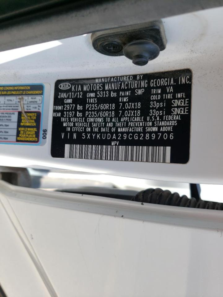Photo 10 from auction – 2012 KIA SORENTO EX with VIN 5XYKUDA29CG289706