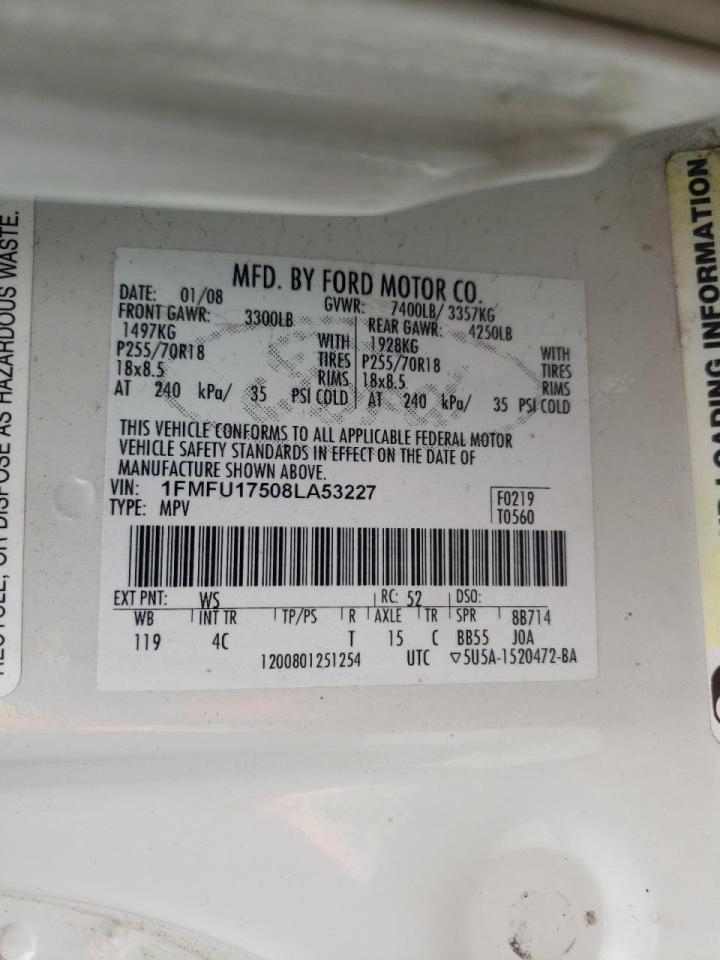 Photo 10 from auction – 2008 FORD EXPEDITION with VIN 1FMFU17508LA53227