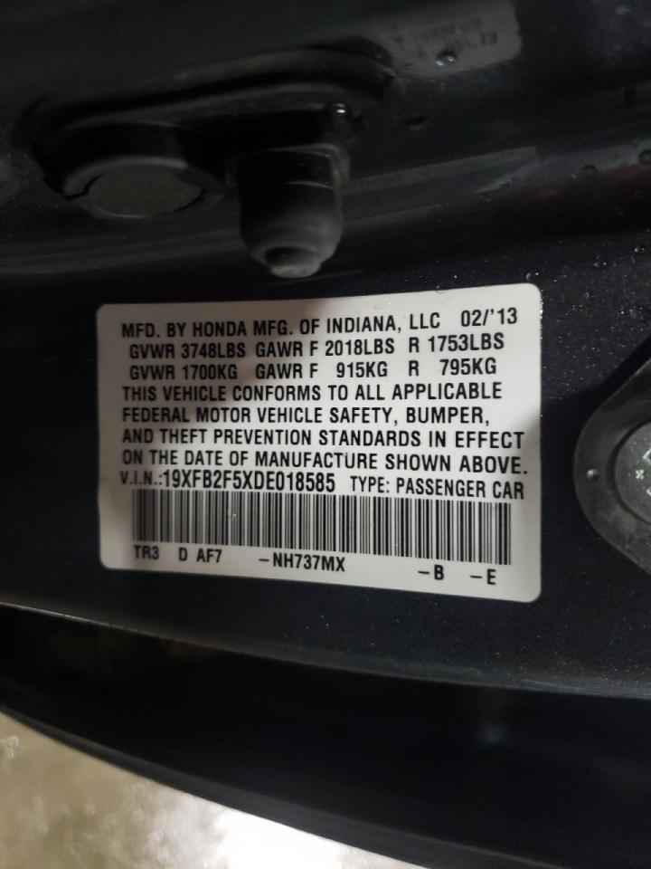 Photo 10 from auction – 2013 HONDA CIVIC LX with VIN 19XFB2F5XDE018585