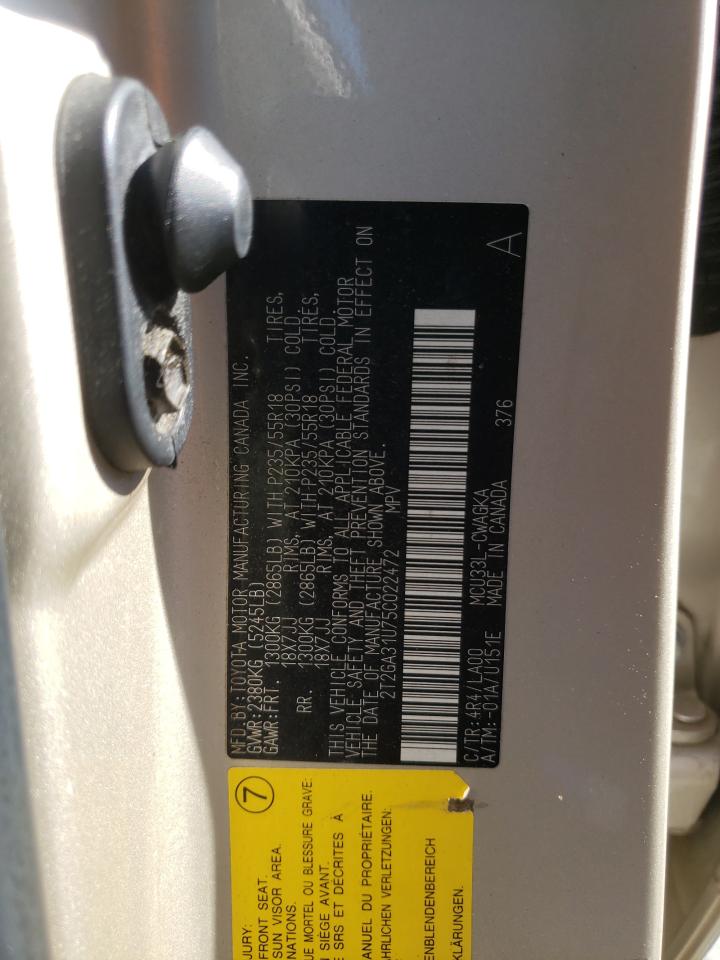 Photo 10 from auction – 2005 LEXUS RX 330 with VIN 2T2GA31U75C022472