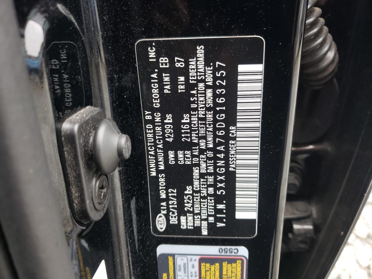 Photo 10 from auction – 2013 KIA OPTIMA EX with VIN 5XXGN4A76DG163257