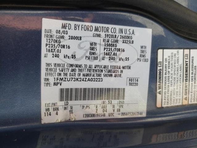 Photo 10 from auction – 2004 FORD EXPLORER X with VIN 1FMZU73K24ZA03223