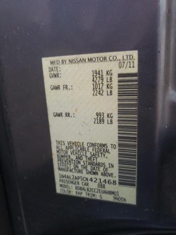 Photo 10 from auction – 2012 NISSAN ALTIMA BAS with VIN 1N4AL2AP5CN421468