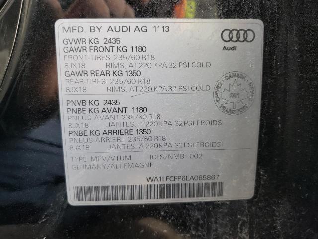 Фото 10 с аукциона – 2014 AUDI Q5 PREMIUM с VIN WA1LFCFP6EA065867