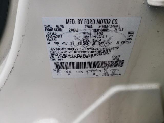 Photo 10 from auction – 2007 FORD EDGE SEL P with VIN 2FMDK49C47BA52073