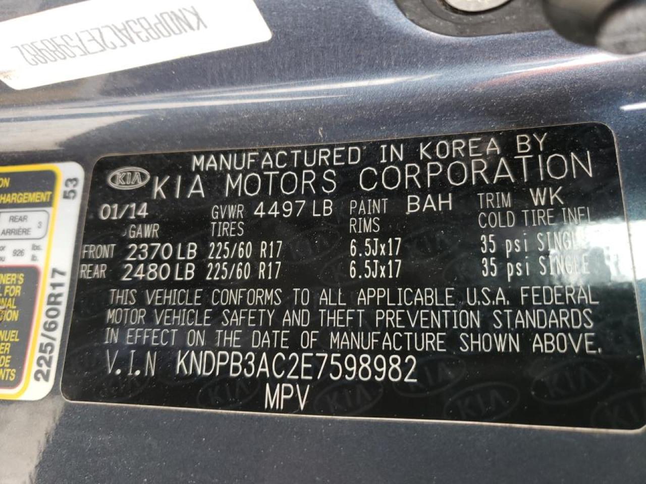 Photo 10 from auction – 2014 KIA SPORTAGE B with VIN KNDPB3AC2E7598982