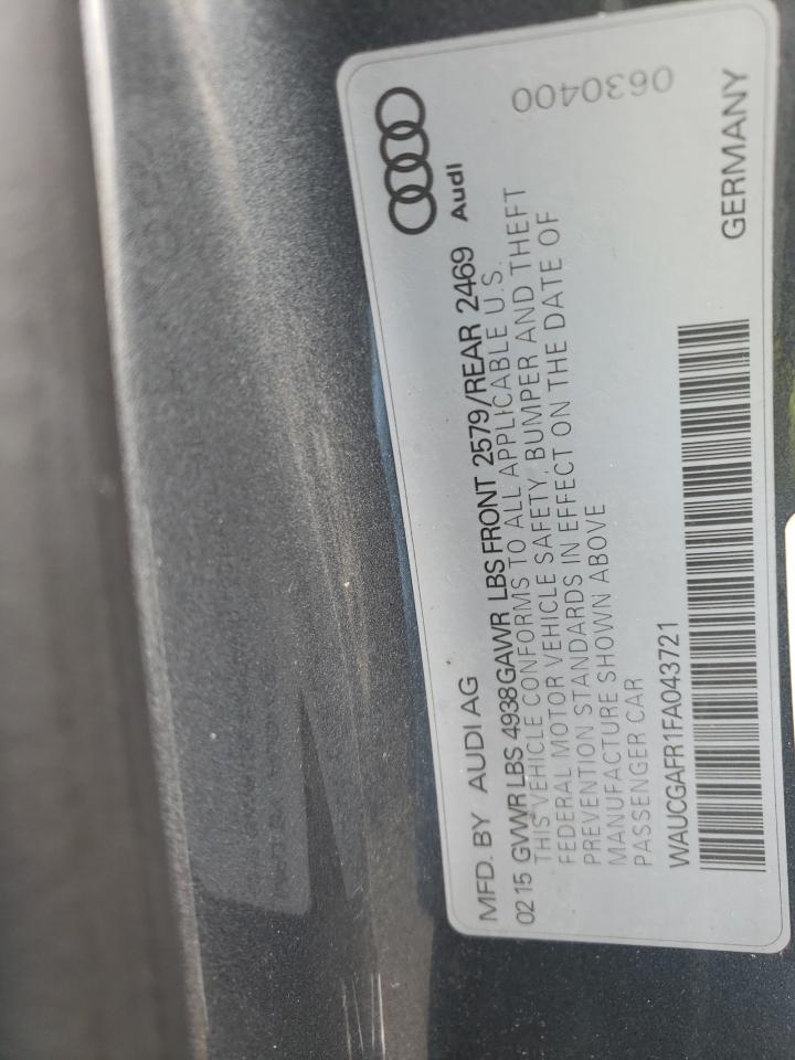 صورة رقم 10 من المزاد - 2015 AUDI S5 PREMIUM مع VIN WAUCGAFR1FA043721