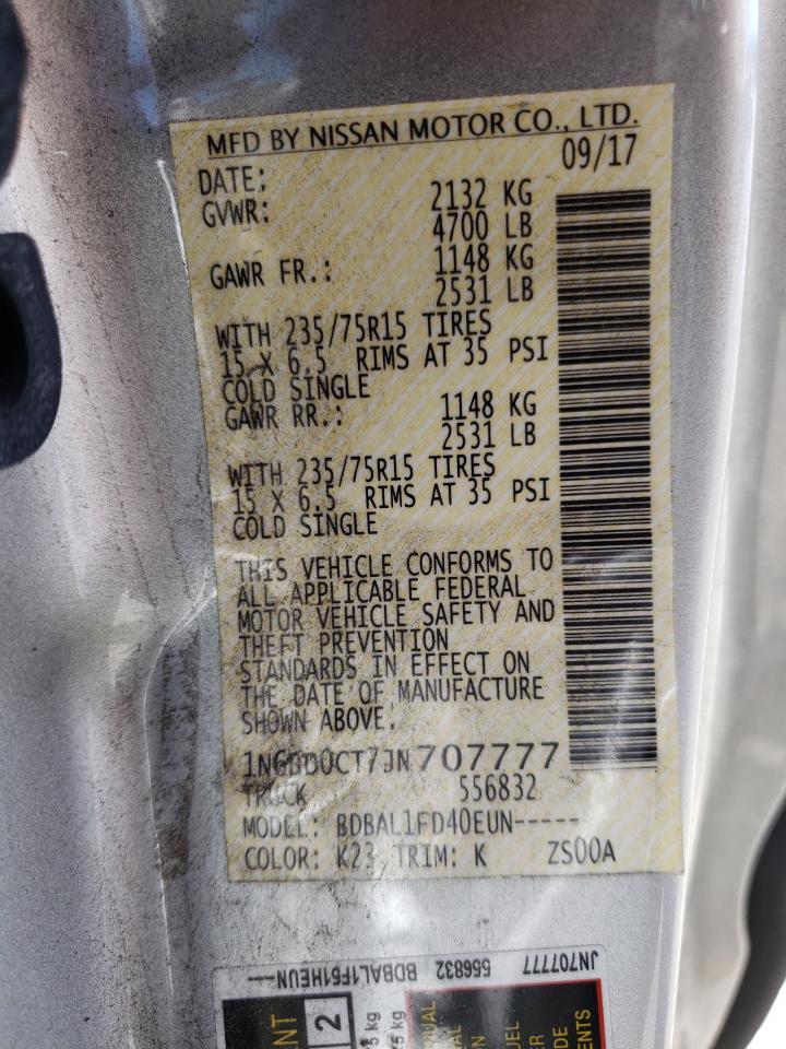 Photo 10 from auction – 2018 NISSAN FRONTIER S with VIN 1N6BD0CT7JN707777