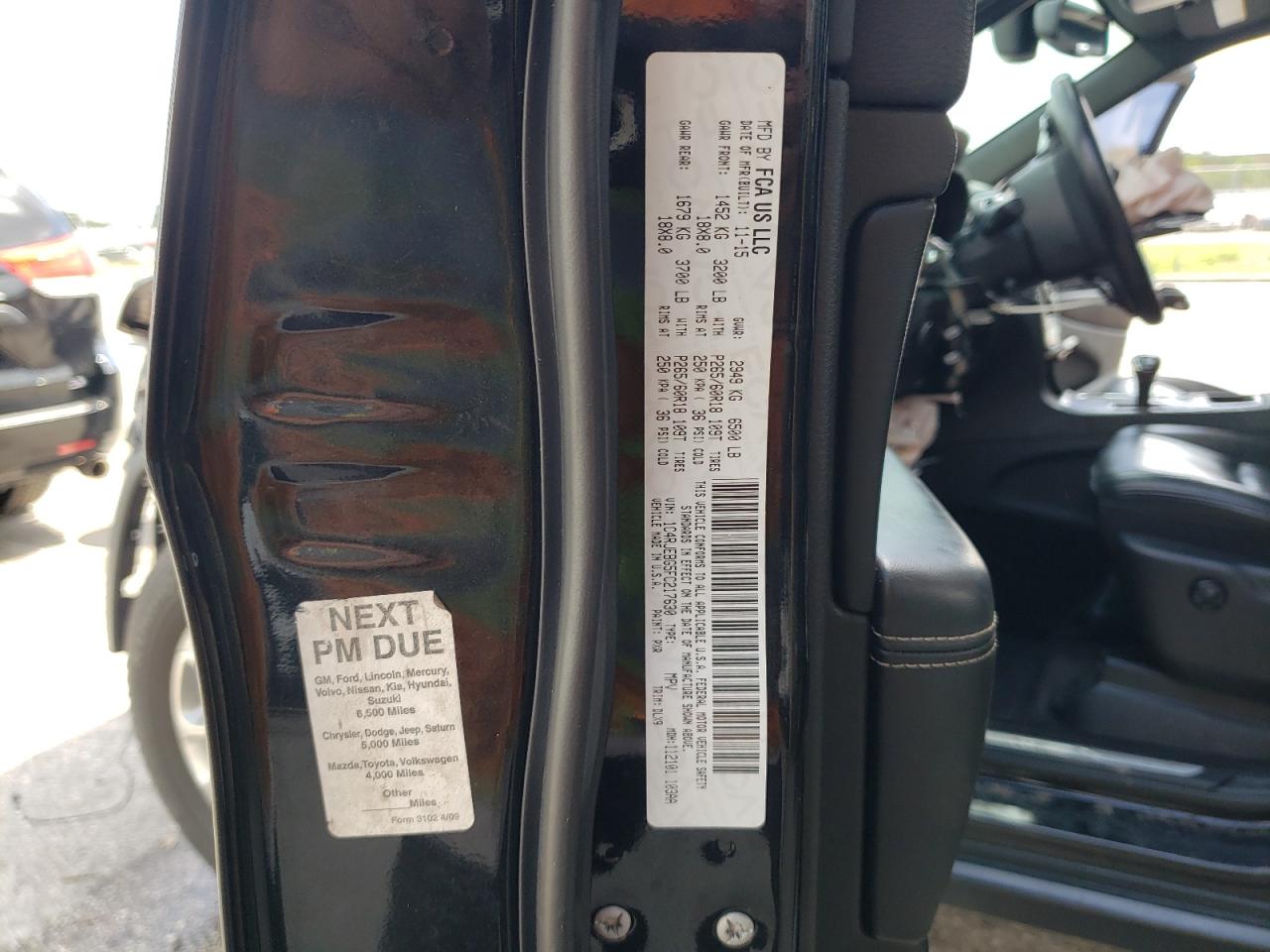 Photo 10 from auction – 2015 JEEP GRAND CHER with VIN 1C4RJEBG5FC217630