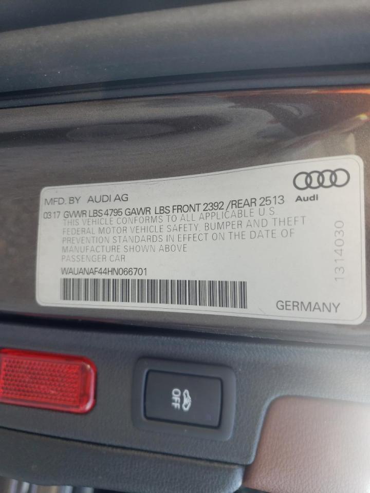 Photo 10 from auction – 2017 AUDI A4 PREMIUM with VIN WAUANAF44HN066701