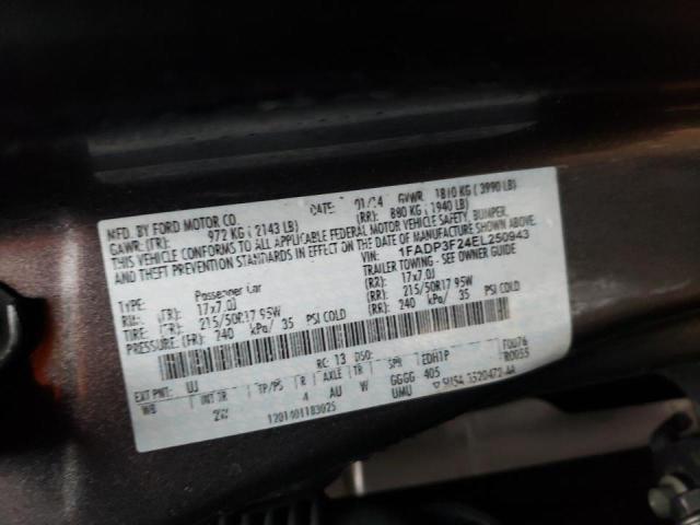 Photo 10 from auction – 2014 FORD FOCUS SE with VIN 1FADP3F24EL250943