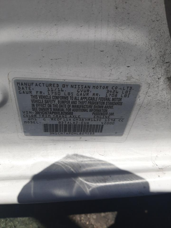 Photo 11 from auction – 2017 NISSAN VERSA S with VIN 3N1CN7AP0HL829588