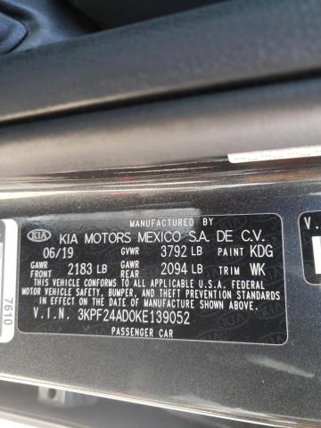 Photo 10 from auction – 2019 KIA FORTE FE with VIN 3KPF24AD0KE139052