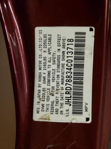 Photo 10 from auction – 2004 HONDA CR-V EX with VIN JHLRD78834C013718