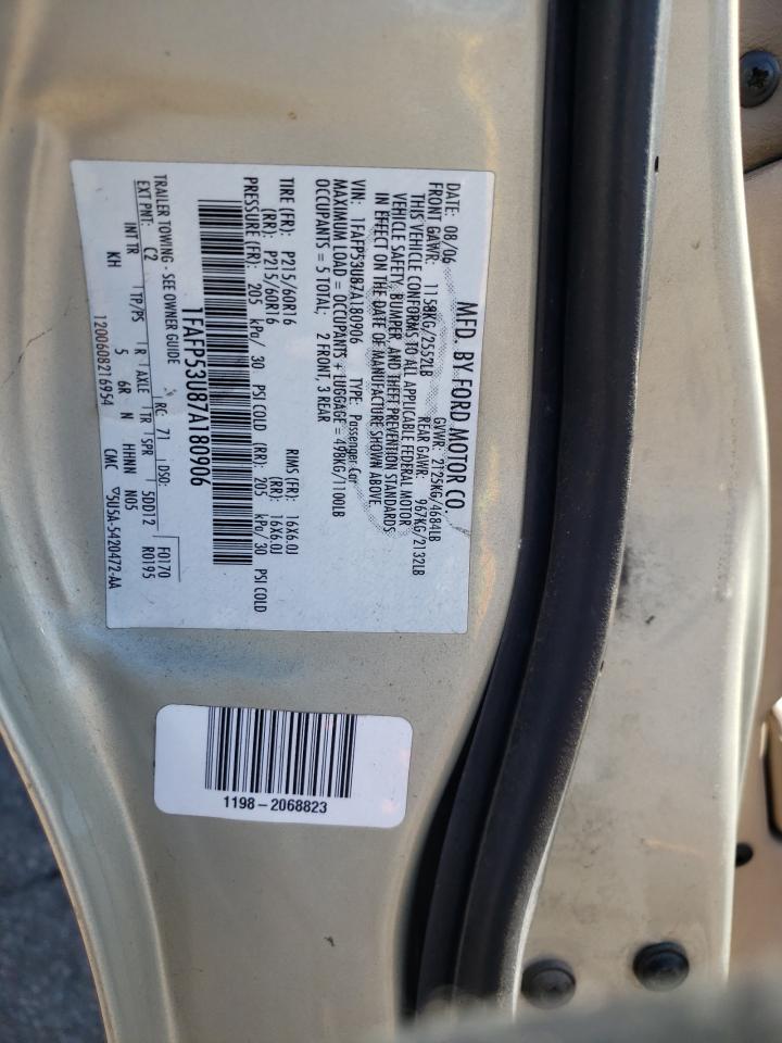 Photo 10 from auction – 2007 FORD TAURUS SE with VIN 1FAFP53U87A180906