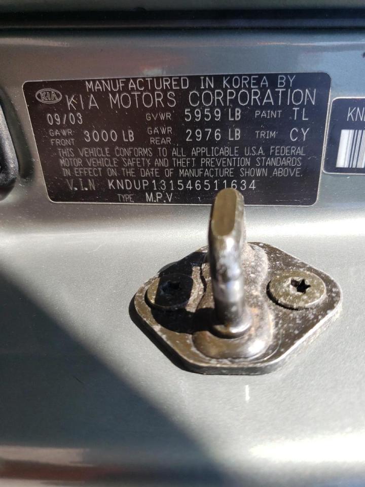 Photo 10 from auction – 2004 KIA SEDONA EX with VIN KNDUP131546511634