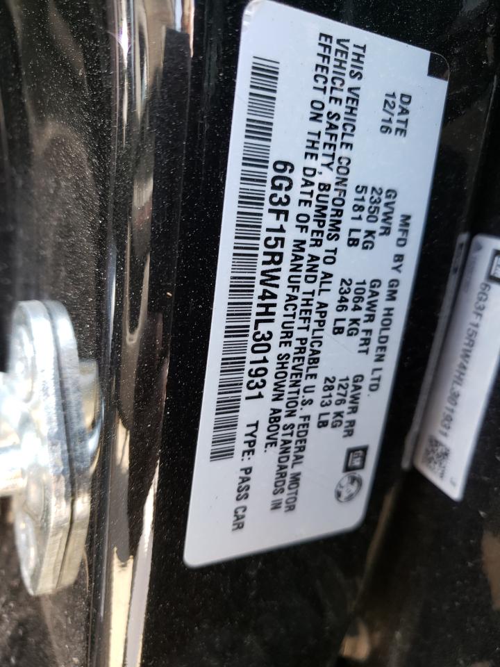 Photo 10 from auction – 2017 CHEVROLET SS with VIN 6G3F15RW4HL301931