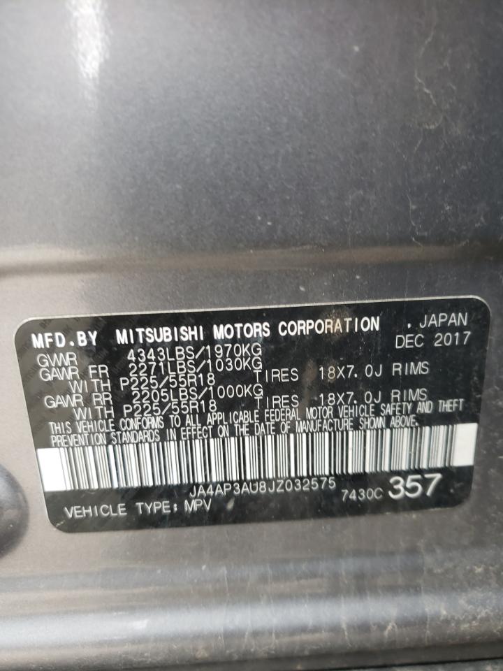 Photo 10 from auction – 2018 MITSUBISHI OUTLANDER with VIN JA4AP3AU8JZ032575