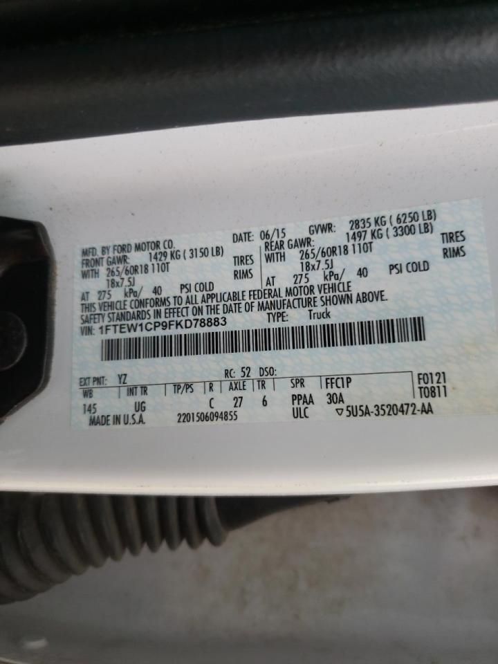 Photo 10 from auction – 2015 FORD F150 SUPER with VIN 1FTEW1CP9FKD78883
