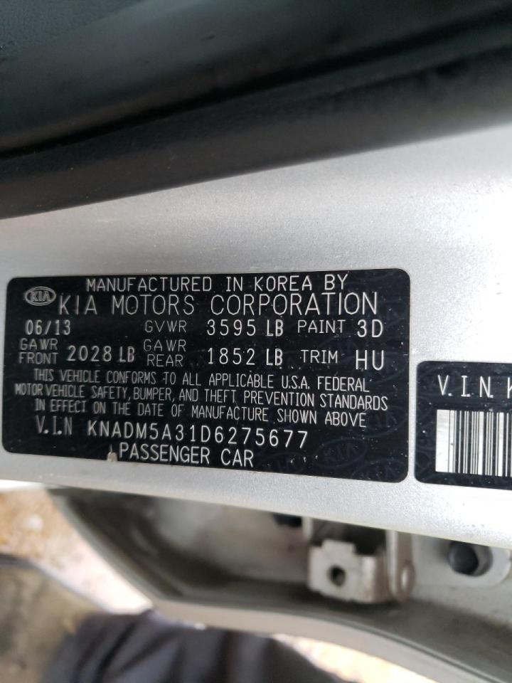 Photo 10 from auction – 2013 KIA RIO LX with VIN KNADM5A31D6275677