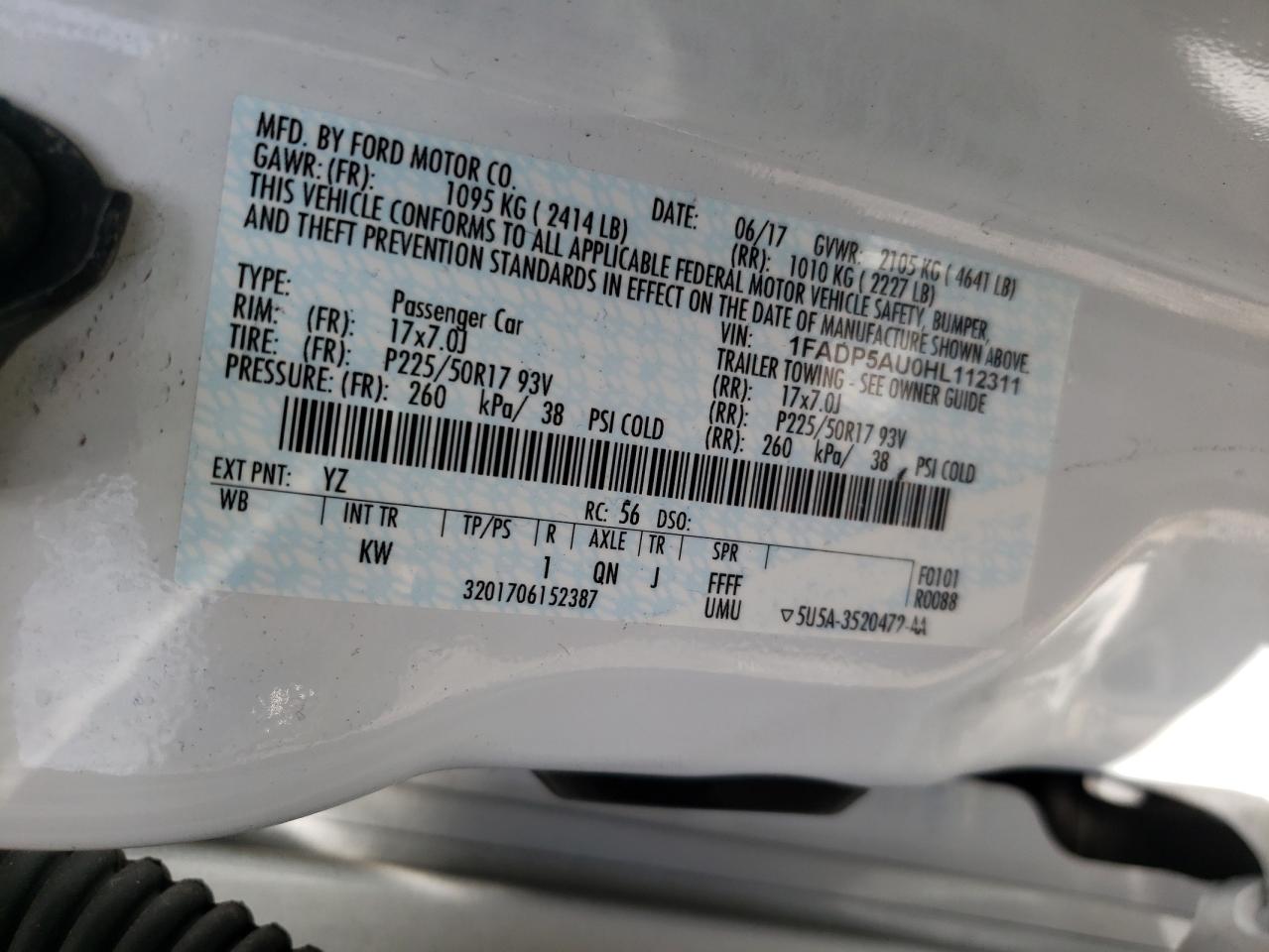 Photo 10 from auction – 2017 FORD C-MAX SE with VIN 1FADP5AU0HL112311