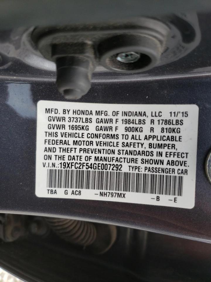 Photo 10 from auction – 2016 HONDA CIVIC LX with VIN 19XFC2F54GE007292