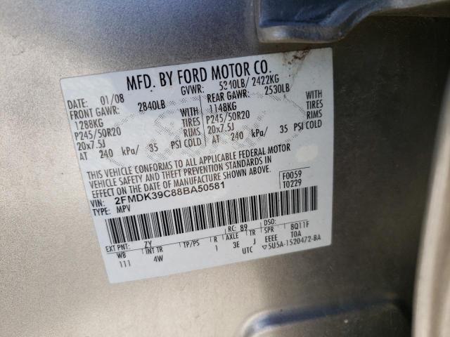 Photo 10 from auction – 2008 FORD EDGE LIMIT with VIN 2FMDK39C88BA50581