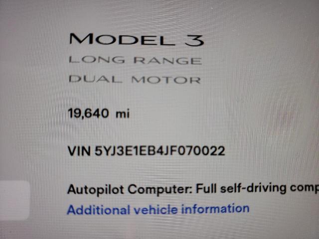Photo 8 from auction – 2018 TESLA MODEL 3 with VIN 5YJ3E1EB4JF070022
