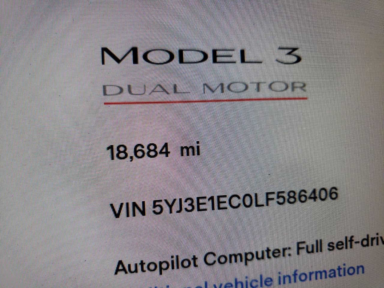 Photo 8 from auction – 2020 TESLA MODEL 3 with VIN 5YJ3E1EC0LF586406