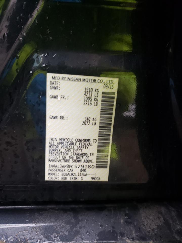 Photo 10 from auction – 2015 NISSAN ALTIMA 2.5 with VIN 1N4AL3AP8FC579180
