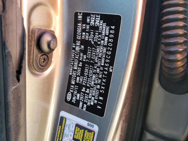 Photo 10 from auction – 2012 KIA SORENTO BA with VIN 5XYKT4A69CG208984