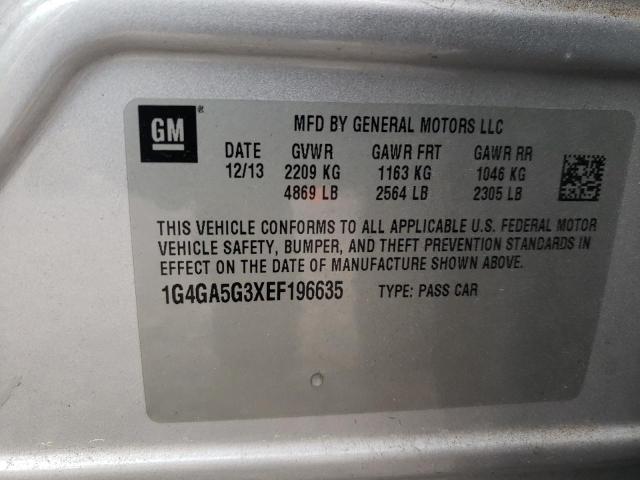 Photo 10 from auction – 2014 BUICK LACROSSE with VIN 1G4GA5G3XEF196635