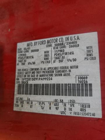 Photo 10 from auction – 2001 FORD RANGER with VIN 1FTZR15E91PA99224