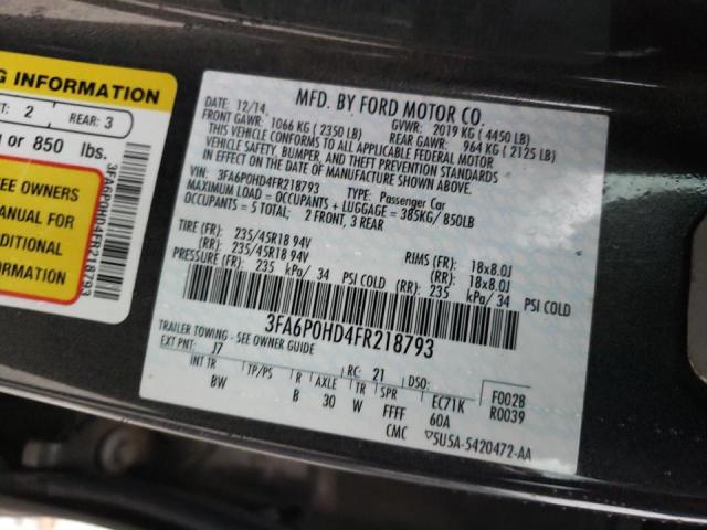 Photo 10 from auction – 2015 FORD FUSION SE with VIN 3FA6P0HD4FR218793