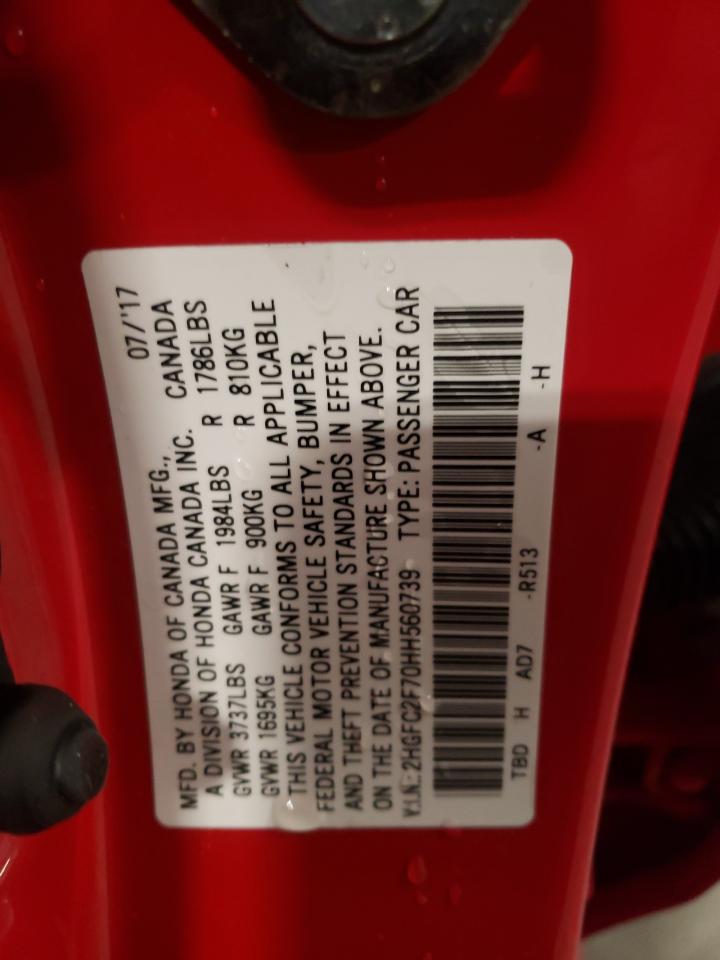 Photo 10 from auction – 2017 HONDA CIVIC EX with VIN 2HGFC2F70HH560739