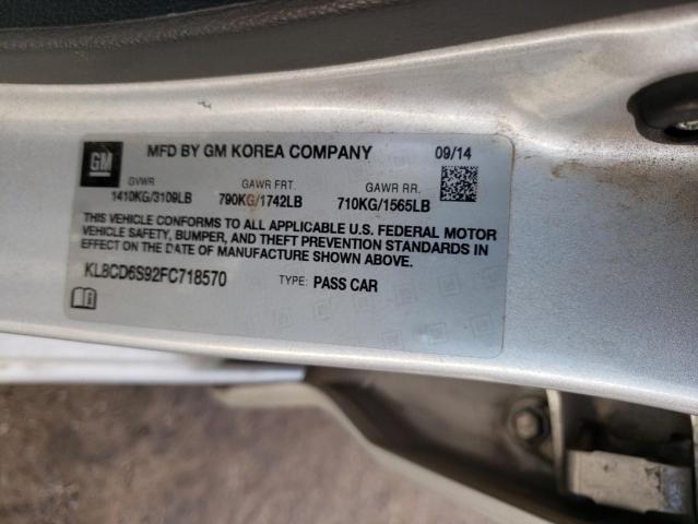 Photo 10 from auction – 2015 CHEVROLET SPARK with VIN KL8CD6S92FC718570