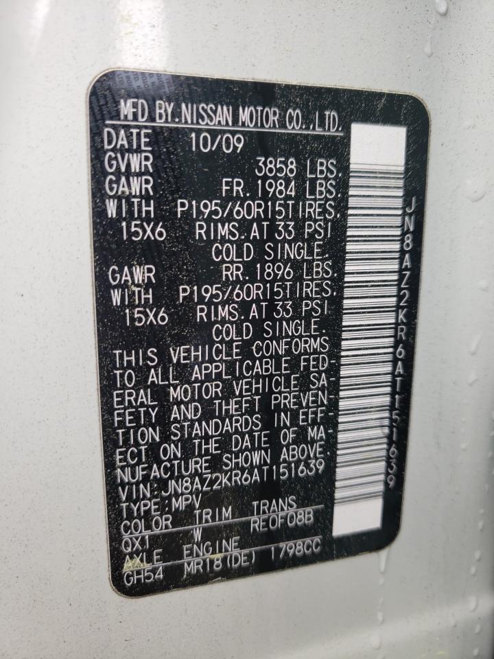 Photo 10 from auction – 2010 NISSAN CUBE BASE with VIN JN8AZ2KR6AT151639