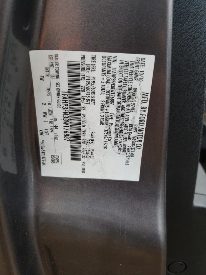 Photo 10 from auction – 2011 FORD FOCUS with VIN 1FAHP3FN3BW176887