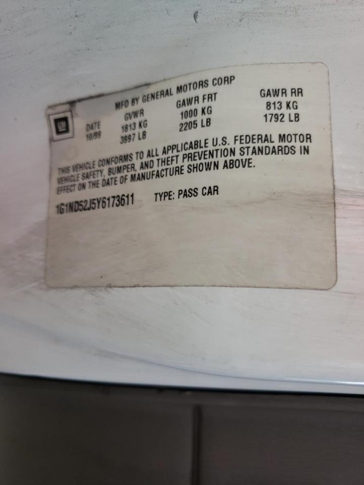 Photo 10 from auction – 2000 CHEVROLET MALIBU with VIN 1G1ND52J5Y6173611