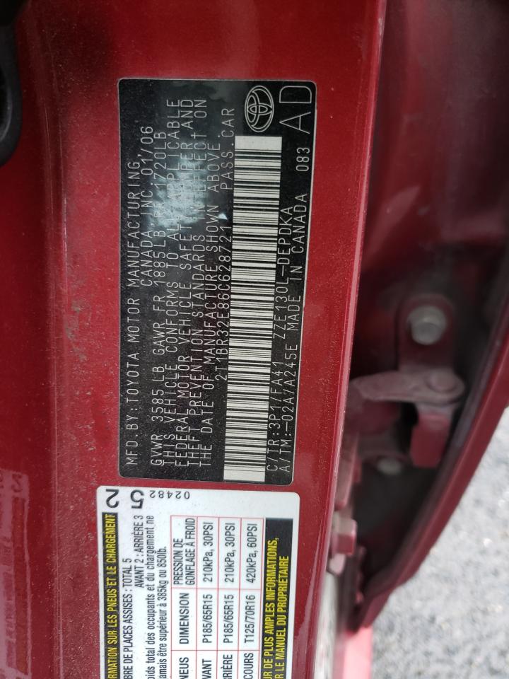 Photo 10 from auction – 2006 TOYOTA COROLLA CE with VIN 2T1BR32E86C628721