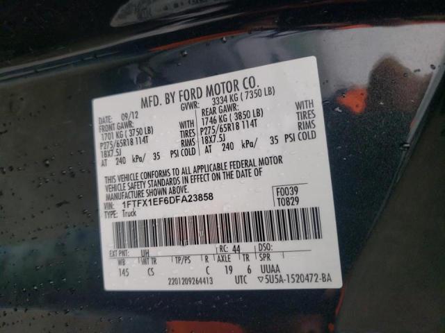 Zdjęcie 10 z aukcji – 2013 FORD F150 SUPER z VIN 1FTFX1EF6DFA23858