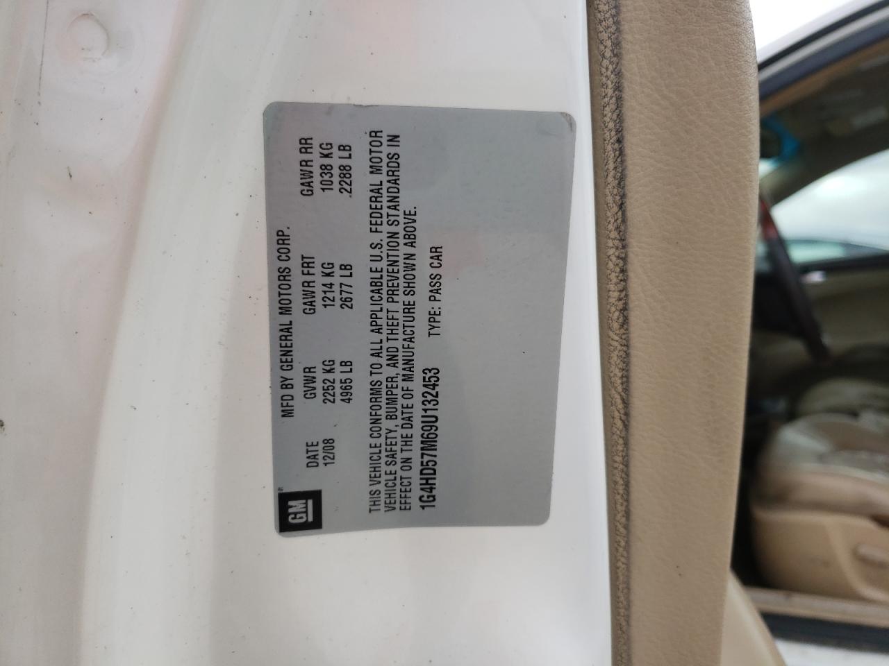 Photo 10 from auction – 2009 BUICK LUCERNE CX with VIN 1G4HD57M69U132453